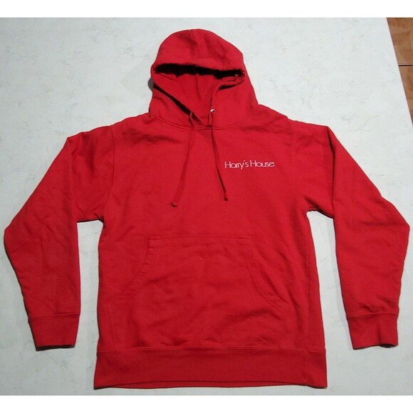 Harry Styles On Top Of The World Harry’s Here House Hoodie Pop Up RED Hoodie EUC - Picture 2 of 12